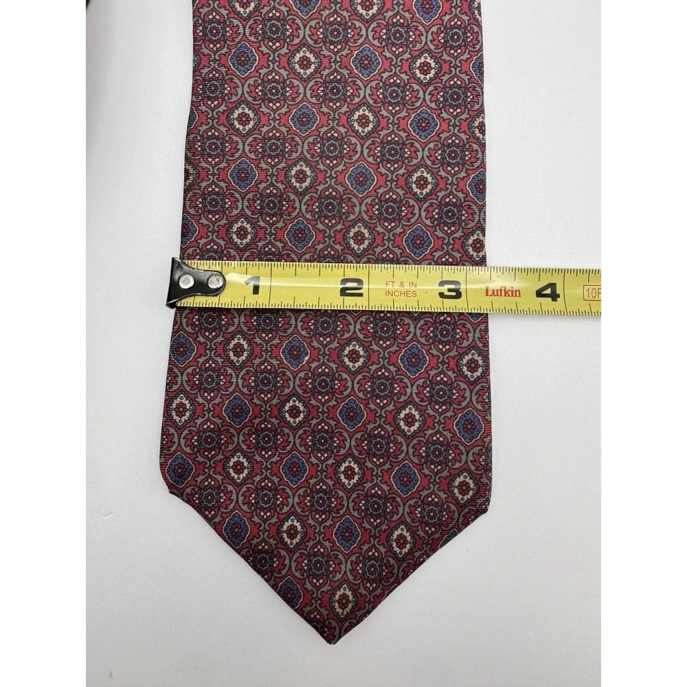 Vintage Strathmore by Richman All Silk Tie - Red Paisley Medallion Pattern